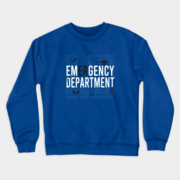 Er Nurse Halloween Spooky Emergency Department Crewneck Sweatshirt by WildFoxFarmCo